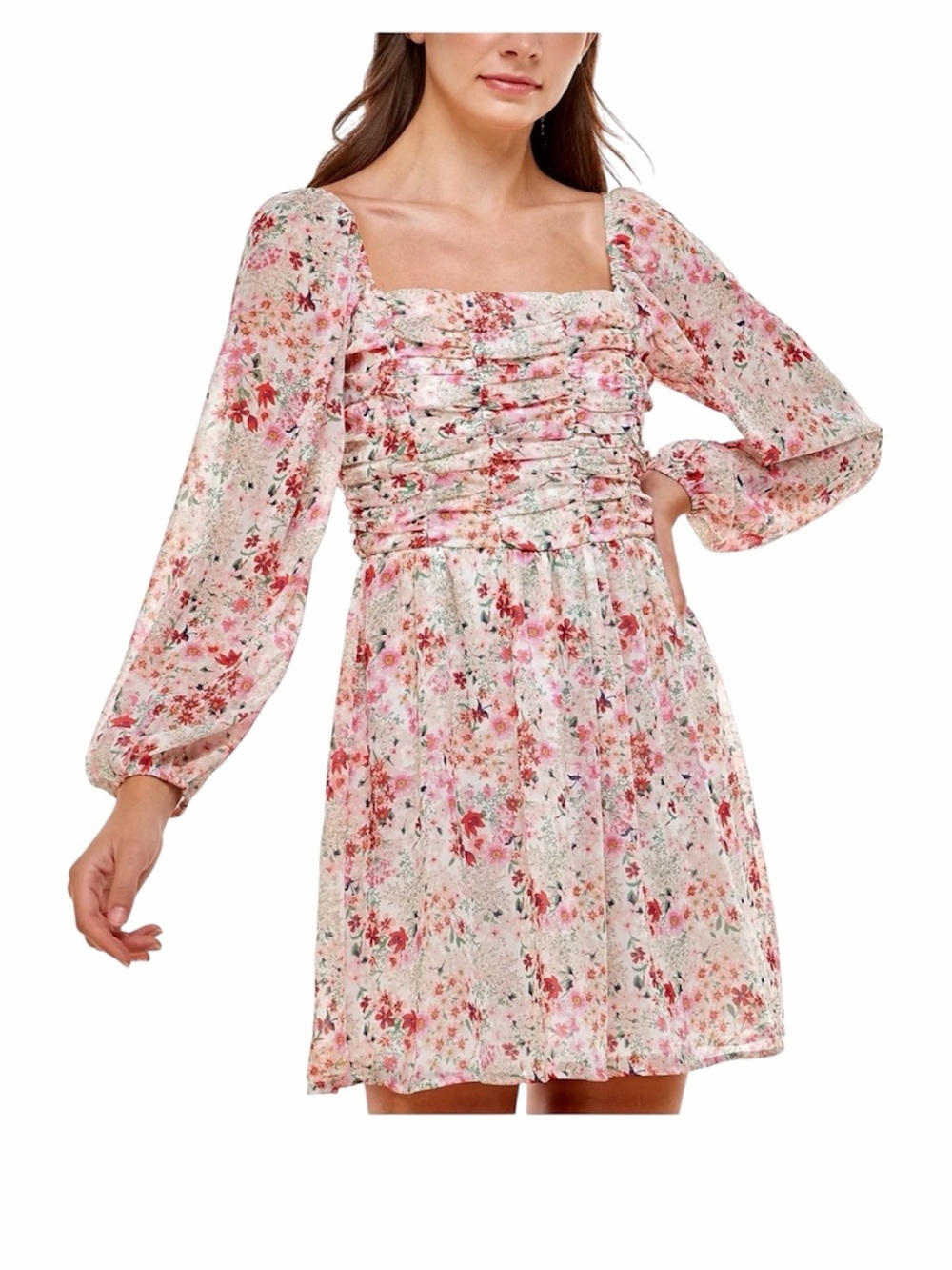 CHRYSTAL DOLL, NWOT, FLORAL MINI DRESS. SIZE M